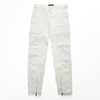 John UNDERCOVER 日本製 リメイク 再構築ストレッチデニムパンツ ジーンズ M ホワイト ダメージ加工 裾ジップ スリット JUV4505-2
