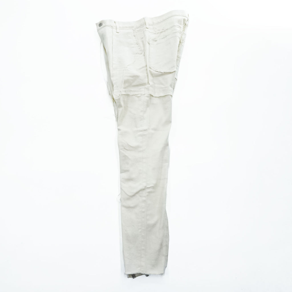 John UNDERCOVER 日本製 リメイク 再構築ストレッチデニムパンツ ジーンズ M ホワイト ダメージ加工 裾ジップ スリット JUV4505-2