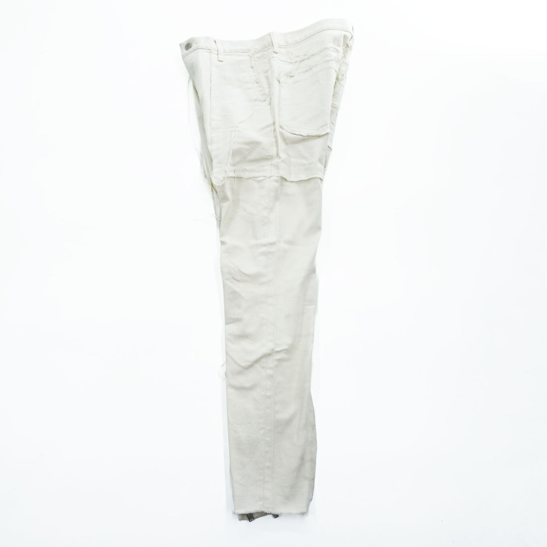 John UNDERCOVER 日本製 リメイク 再構築ストレッチデニムパンツ ジーンズ M ホワイト ダメージ加工 裾ジップ スリット JUV4505-2