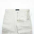 John UNDERCOVER 日本製 リメイク 再構築ストレッチデニムパンツ ジーンズ M ホワイト ダメージ加工 裾ジップ スリット JUV4505-2