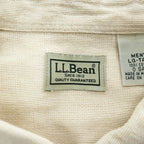 L.L.Bean ナチュラル コットン 半袖 ワークシャツ L ベージュ 胸ポケット GA88