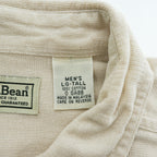L.L.Bean ナチュラル コットン 半袖 ワークシャツ L ベージュ 胸ポケット GA88