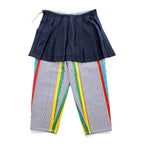 DOVER STREET MARKET GINZA限定 FACEWEL ( FACETASM × DIGAWEL ) 日本製 3WAY マルチカラー ストライプパンツ プリーツスカート付き COMME des GARÇONS