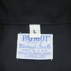80年代 USA製 ヴィンテージ ミリタリー 半袖シャツ L ブラック 開襟 オープンカラー PATRIOT by Weintraub Brothers