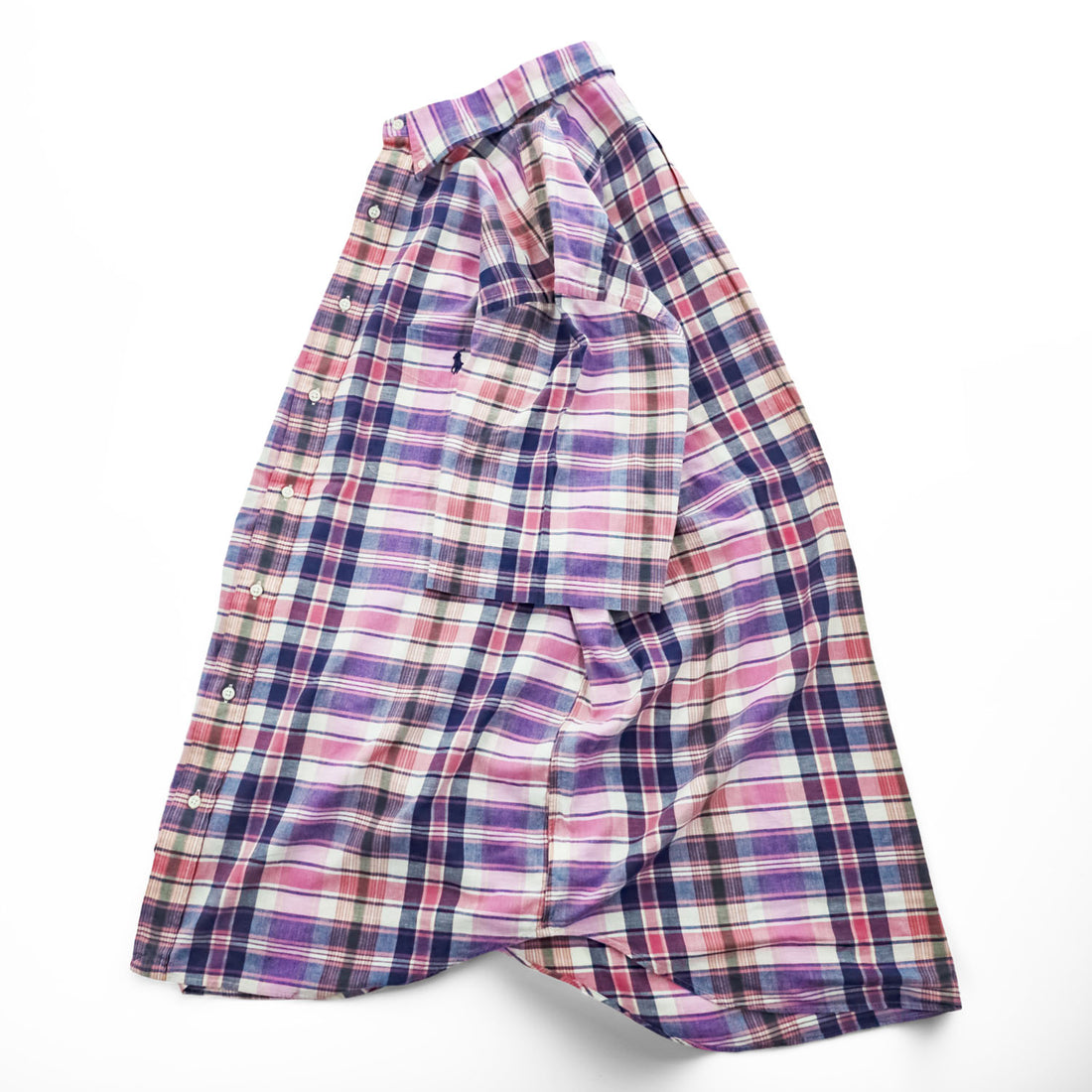 Ralph Lauren インド製 マドラスチェック 半袖シャツ XL ボタンダウン 胸ポケット Indian Madras
