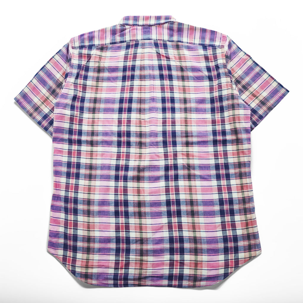 Ralph Lauren インド製 マドラスチェック 半袖シャツ XL ボタンダウン 胸ポケット Indian Madras