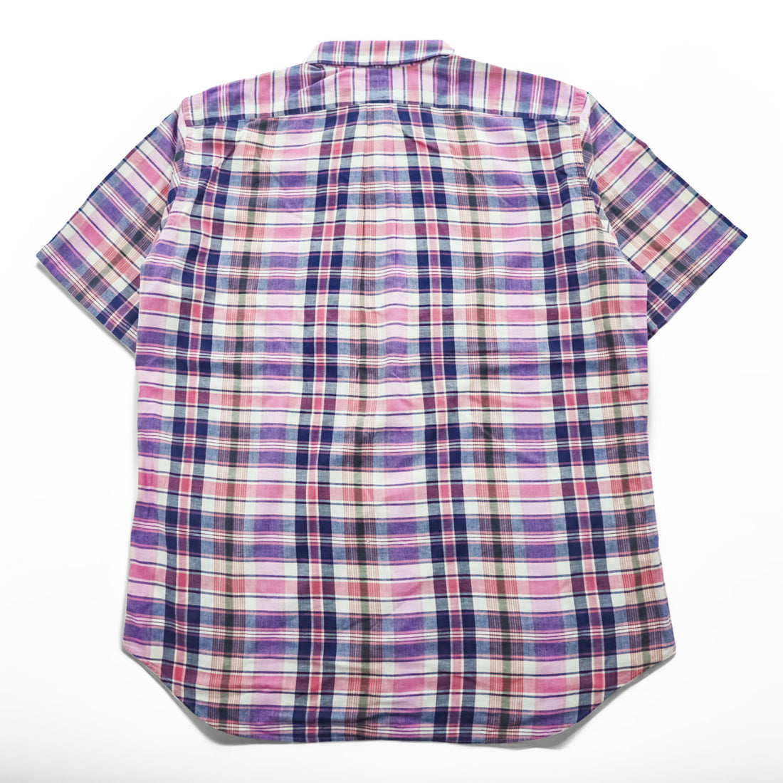 Ralph Lauren インド製 マドラスチェック 半袖シャツ XL ボタンダウン 胸ポケット Indian Madras