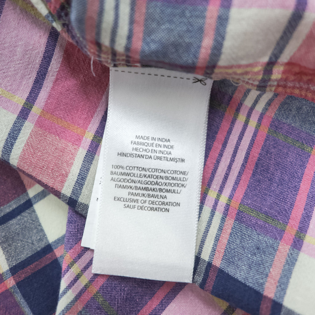 Ralph Lauren インド製 マドラスチェック 半袖シャツ XL ボタンダウン 胸ポケット Indian Madras