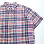 Ralph Lauren インド製 マドラスチェック 半袖シャツ XL ボタンダウン 胸ポケット Indian Madras