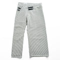 FACETASM アシンメトリー BIG&SLIM ヒッコリーデニムパンツ ジーンズ 2 ホワイト ワイド ストライプ ZUK-5030-03 日本製