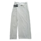 FACETASM アシンメトリー BIG&SLIM ヒッコリーデニムパンツ ジーンズ 2 ホワイト ワイド ストライプ ZUK-5030-03 日本製