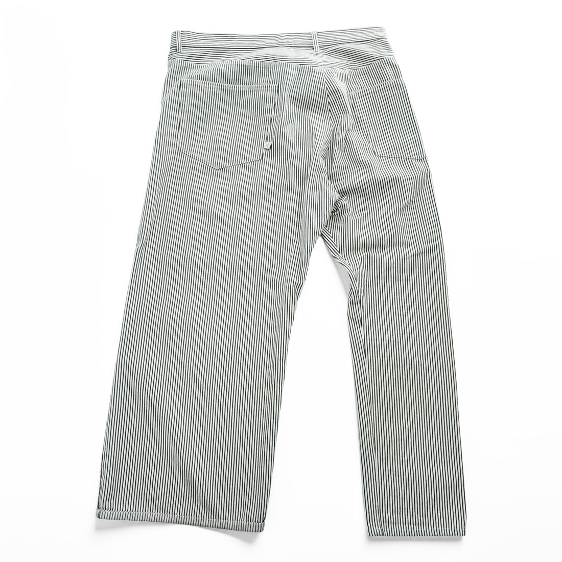 FACETASM アシンメトリー BIG&SLIM ヒッコリーデニムパンツ ジーンズ 2 ホワイト ワイド ストライプ ZUK-5030-03 日本製