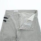 FACETASM アシンメトリー BIG&SLIM ヒッコリーデニムパンツ ジーンズ 2 ホワイト ワイド ストライプ ZUK-5030-03 日本製