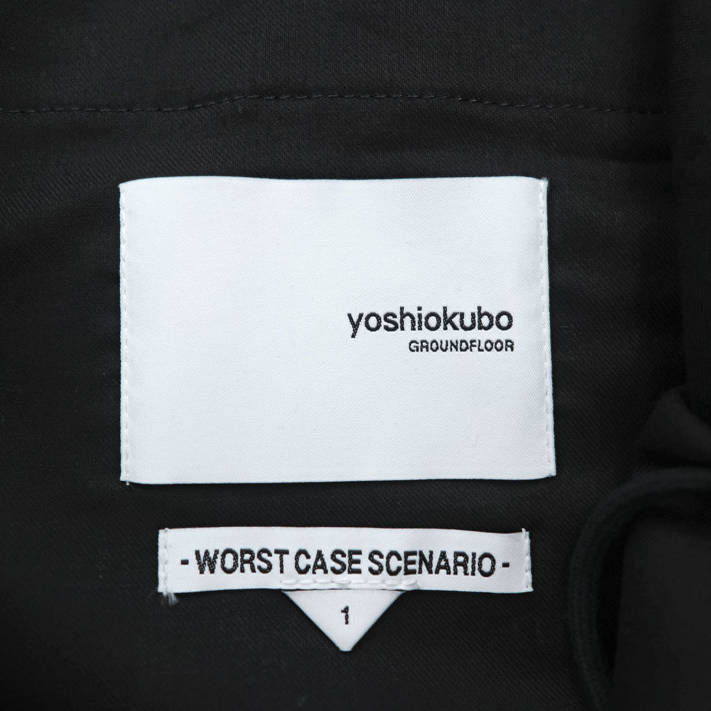 yoshiokubo GROUNDFLOOR × nowartt 日本製 ナイロン タック プリーツ スラックス パンツ ダークネイビー 切替 WORST CASE SCENARIO YKS19416 未使用品