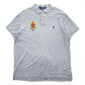 Polo Ralph Lauren ポロシャツ L CUSTOM FIT グレー スモールポニー ロゴ 刺繍 エンブレム 鹿の子