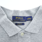 Polo Ralph Lauren ポロシャツ L CUSTOM FIT グレー スモールポニー ロゴ 刺繍 エンブレム 鹿の子