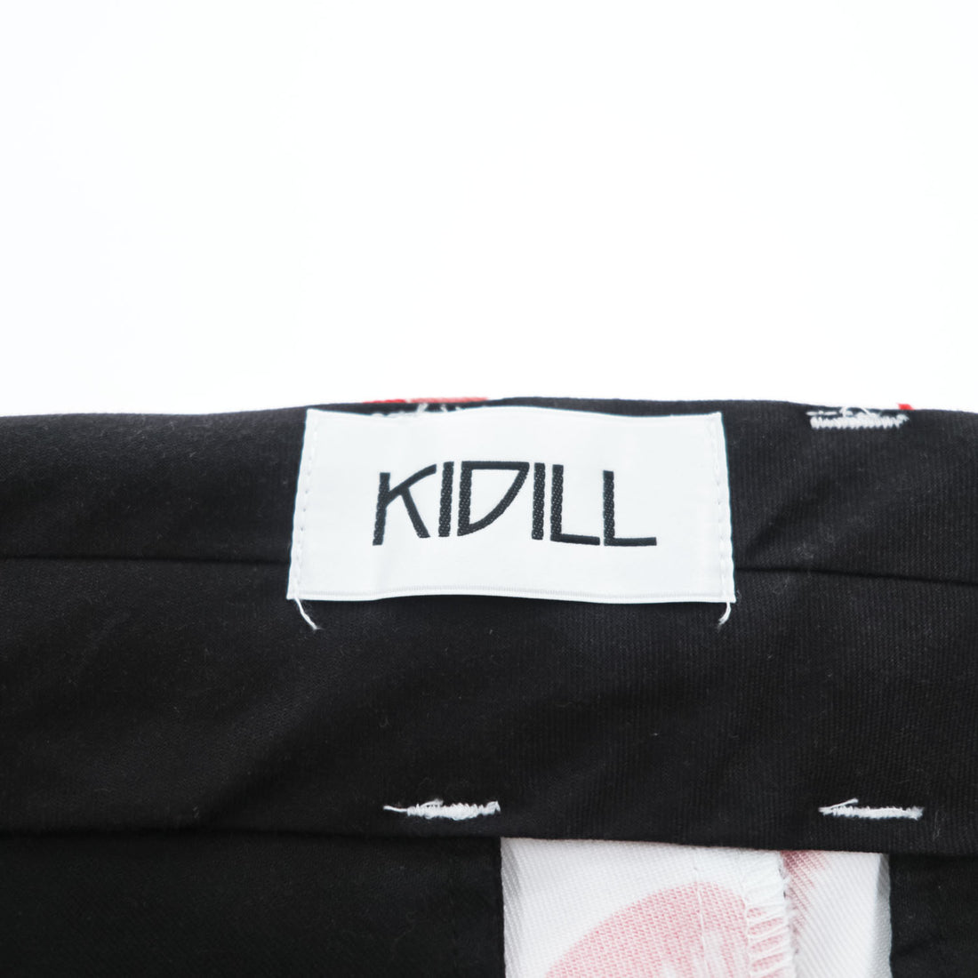 KIDILL × Trevor Brown リボンパンツ Ribbon Pants スラックス ホワイト 総柄 リップ KL598-FM 日本製