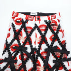 KIDILL × Trevor Brown リボンパンツ Ribbon Pants スラックス ホワイト 総柄 リップ KL598-FM 日本製