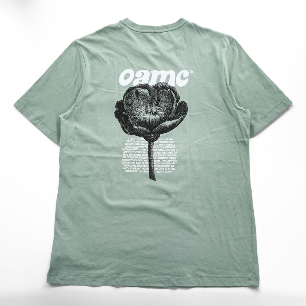 OAMC バックプリント ポケット Tシャツ M グリーン OAMS708867 OS247908A ポルトガル製