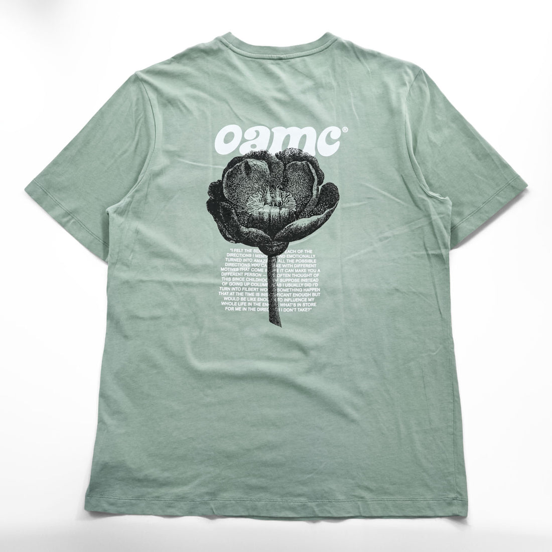 OAMC バックプリント ポケット Tシャツ M グリーン OAMS708867 OS247908A ポルトガル製