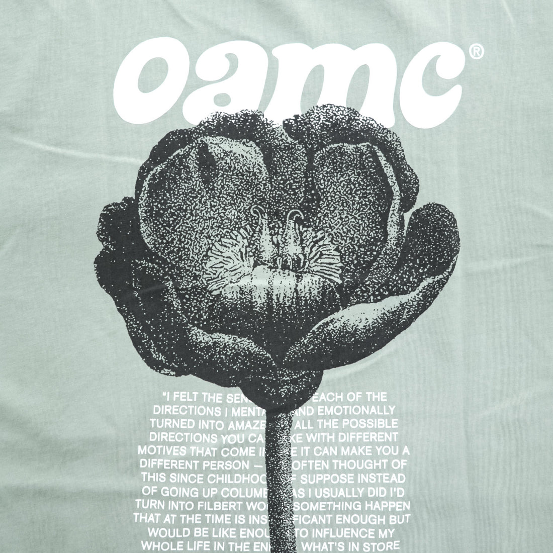 OAMC バックプリント ポケット Tシャツ M グリーン OAMS708867 OS247908A ポルトガル製