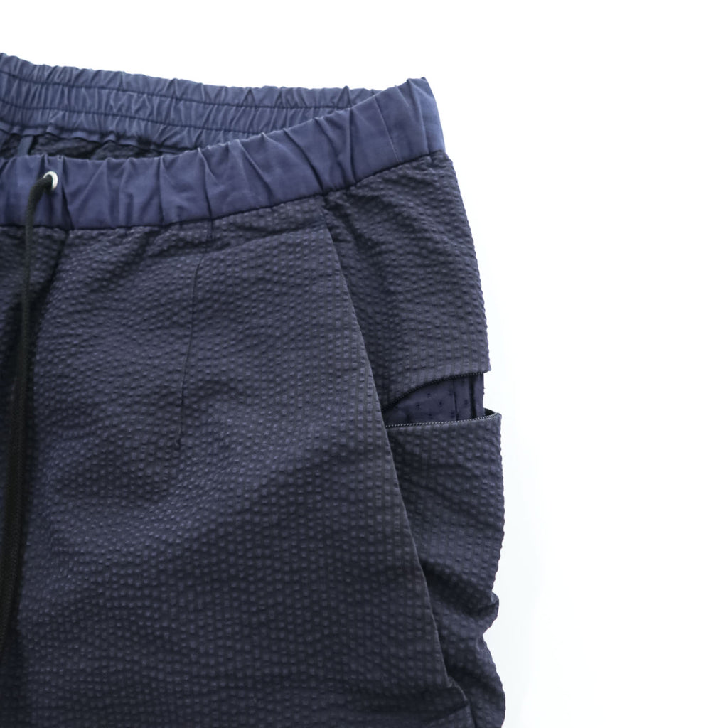 TEATORA パッカブル シアサッカー イージーパンツ Wallet Pants T スラックス 46 ネイビー タック プリーツ tt-004-T 日本製