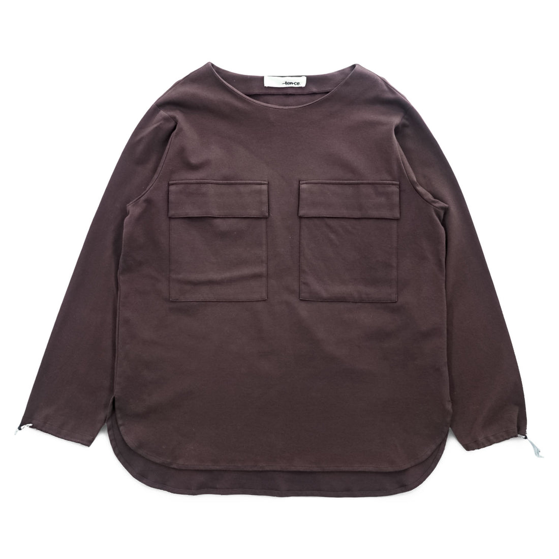 tence 長袖 スモック カットソー ロングスリーブ Tシャツ S ドローコード 胸ポケット TN-PO-01 日本製