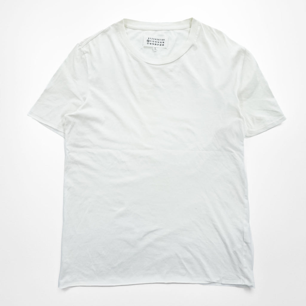 Maison Martin Margiela 10 クルーネック プレーン Tシャツ 44 ホワイト SLIM 15S/S カットオフ S30GC0487 トルコ製