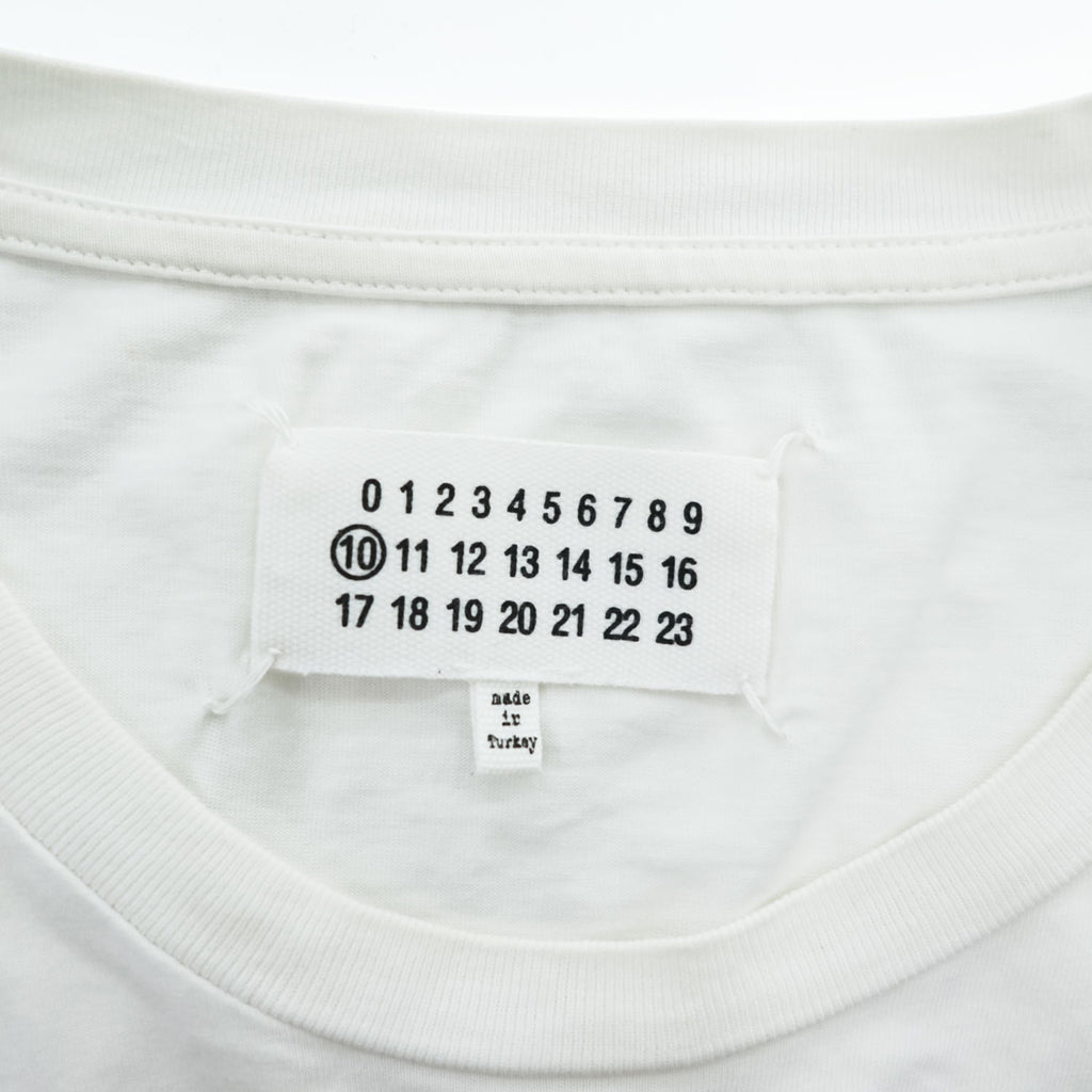 Maison Martin Margiela 10 クルーネック プレーン Tシャツ 44 ホワイト SLIM 15S/S カットオフ S30GC0487 トルコ製