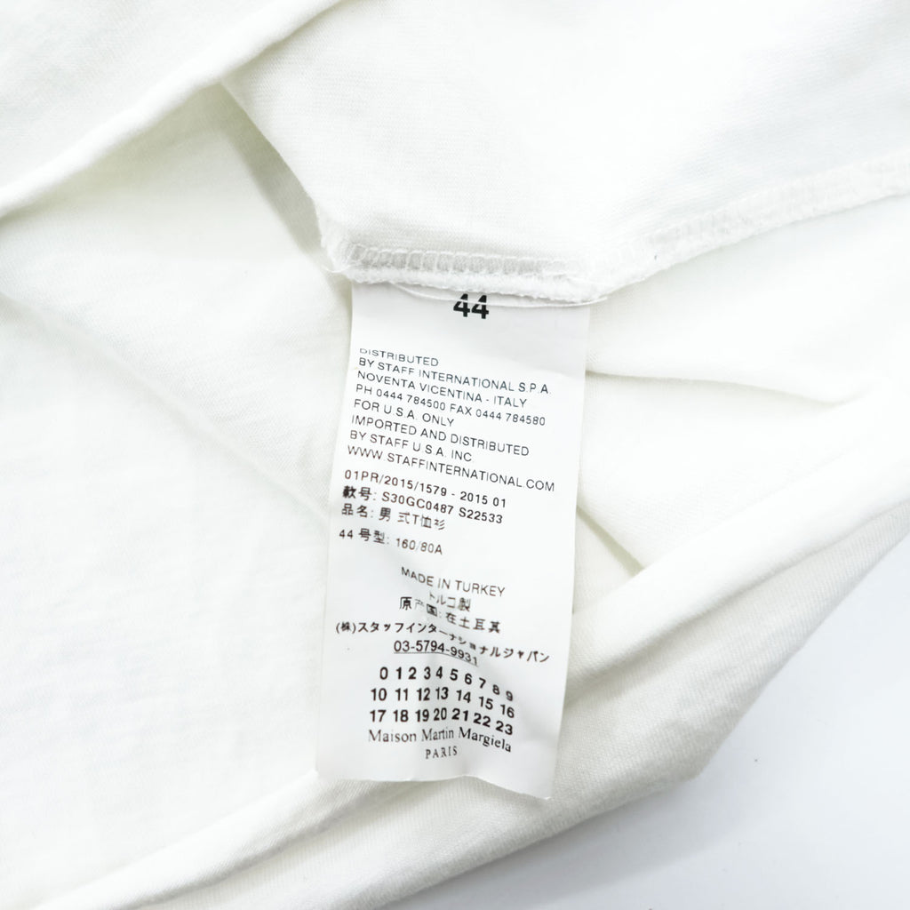Maison Martin Margiela 10 クルーネック プレーン Tシャツ 44 ホワイト SLIM 15S/S カットオフ S30GC0487 トルコ製