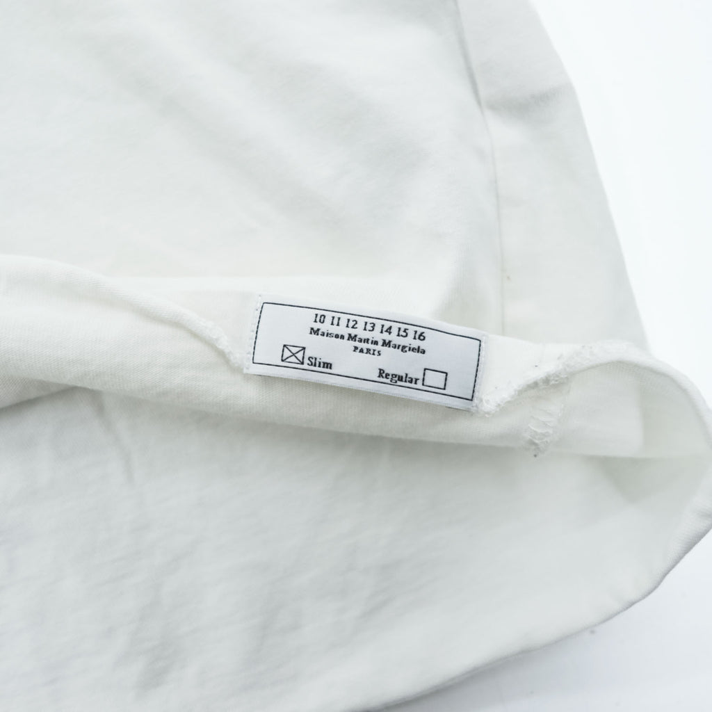 Maison Martin Margiela 10 クルーネック プレーン Tシャツ 44 ホワイト SLIM 15S/S カットオフ S30GC0487 トルコ製
