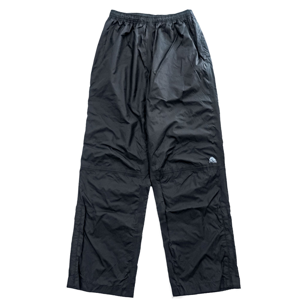 NIKE ACG 00年代 ヴィンテージ トラックパンツ ジャージ M ブラック リップストップ 防水 STORM FIT サイドジップ スリット スナップボタン