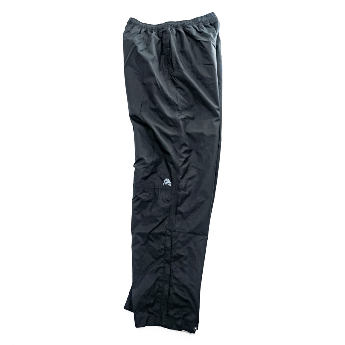 NIKE ACG 00年代 ヴィンテージ トラックパンツ ジャージ M ブラック リップストップ 防水 STORM FIT サイドジップ スリット スナップボタン