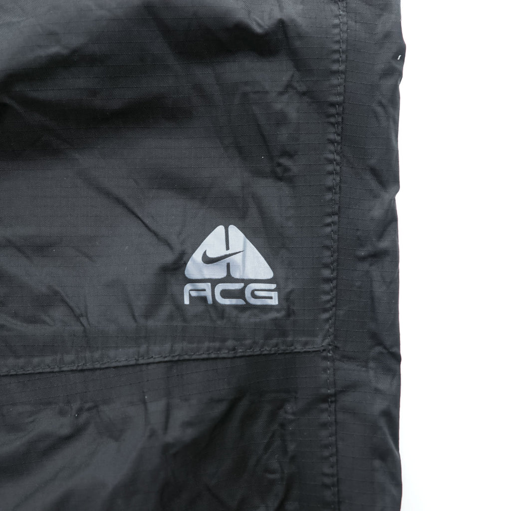 NIKE ACG 00年代 ヴィンテージ トラックパンツ ジャージ M ブラック リップストップ 防水 STORM FIT サイドジップ スリット スナップボタン