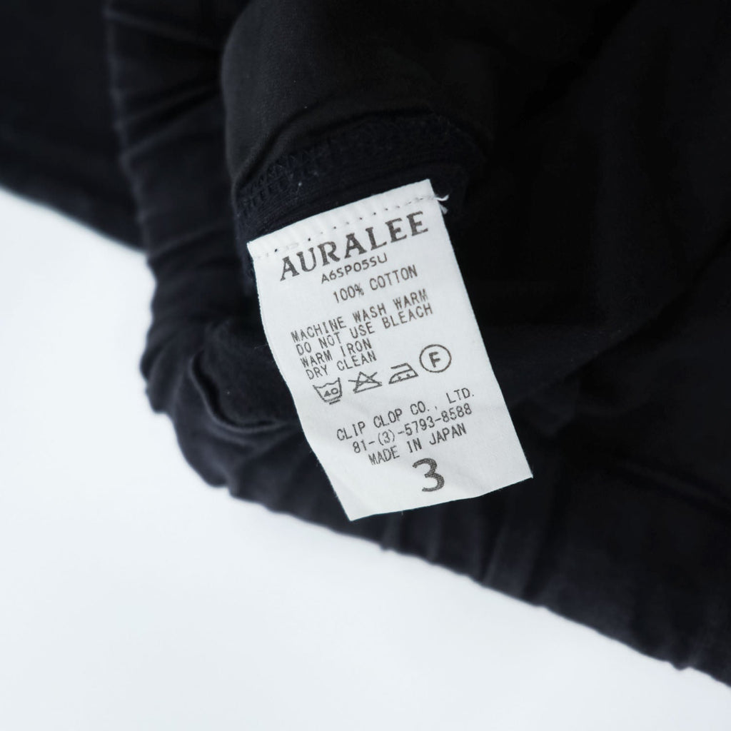 AURALEE 日本製 イージーパンツ カットオフ スウェットパンツ M ブラック STAND UP EASY PANTS A6SP05SU
