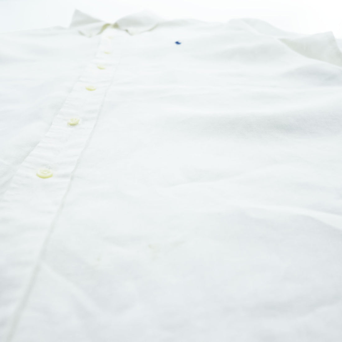 Ralph Lauren 90年代 ヴィンテージ 半袖 リネン シャツ XL CLASSIC FIT ホワイト スモールポニー ロゴ 刺繍 ボタンダウン