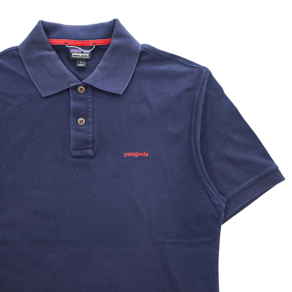 Patagonia ポロシャツ BELWE PIQUE POLO S ネイビー ワンポイントロゴ 鹿の子 52381