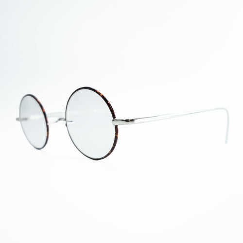 BuddyOptical  a/n Pure Titanium Round Eyeglasses, Silver, Brown Metal Frame
