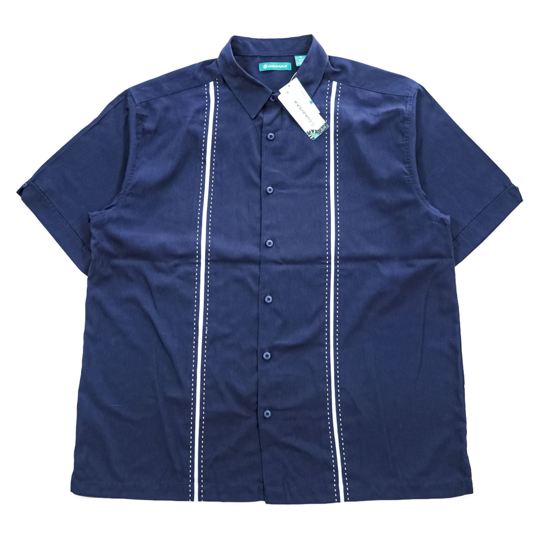 CUBAVERA キューバシャツ 半袖シャツ XL ネイビー ボックスシルエット グアヤベラ 未使用品