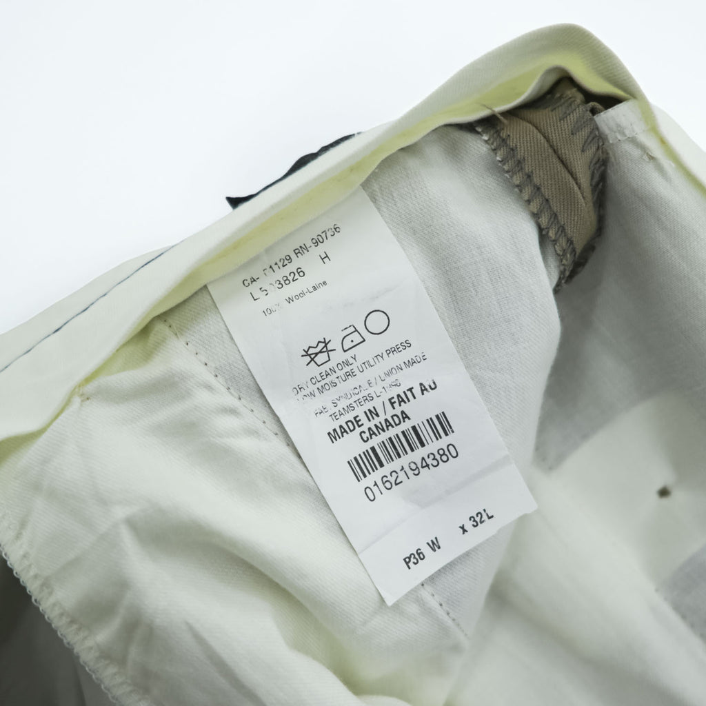 Ralph Lauren 90年代 カナダ製 ヴィンテージ 2タック ワイド スラックス パンツ L ベージュ プリーツ ダブルカフス SUPER 100's
