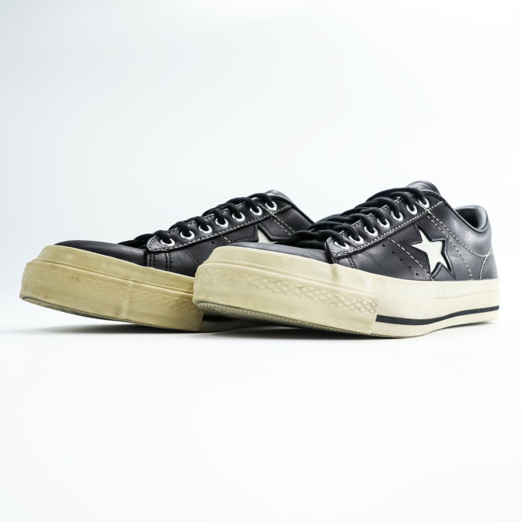 CONVERSE 日本製 ワンスター ONE STAR J レザー ローカット スニーカー 26.5cm ブラック ホワイト ALL STAR
