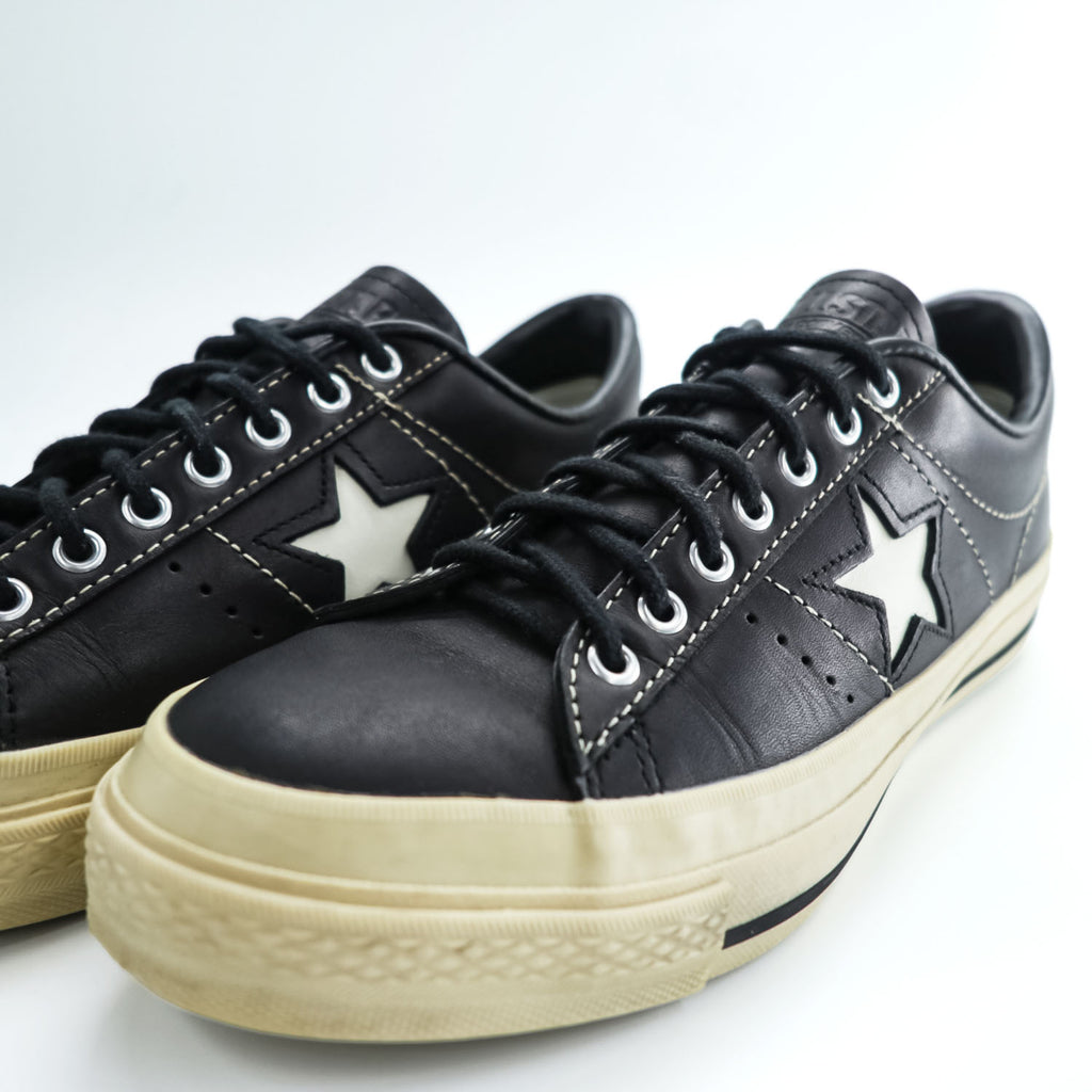 CONVERSE 日本製 ワンスター ONE STAR J レザー ローカット スニーカー 26.5cm ブラック ホワイト ALL STAR
