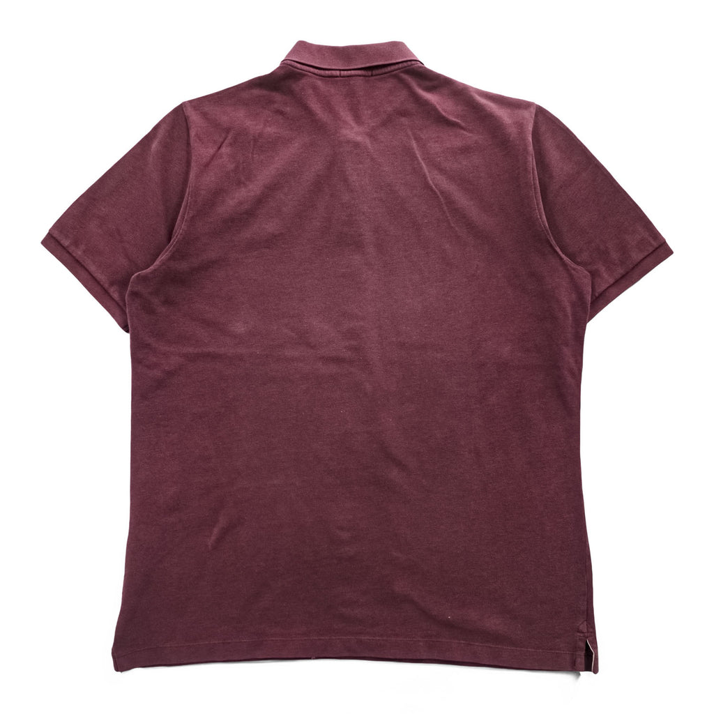 BURBERRY BRIT ポロシャツ XL ボルドー ワンポイントロゴ ノバチェック 鹿の子 トルコ製
