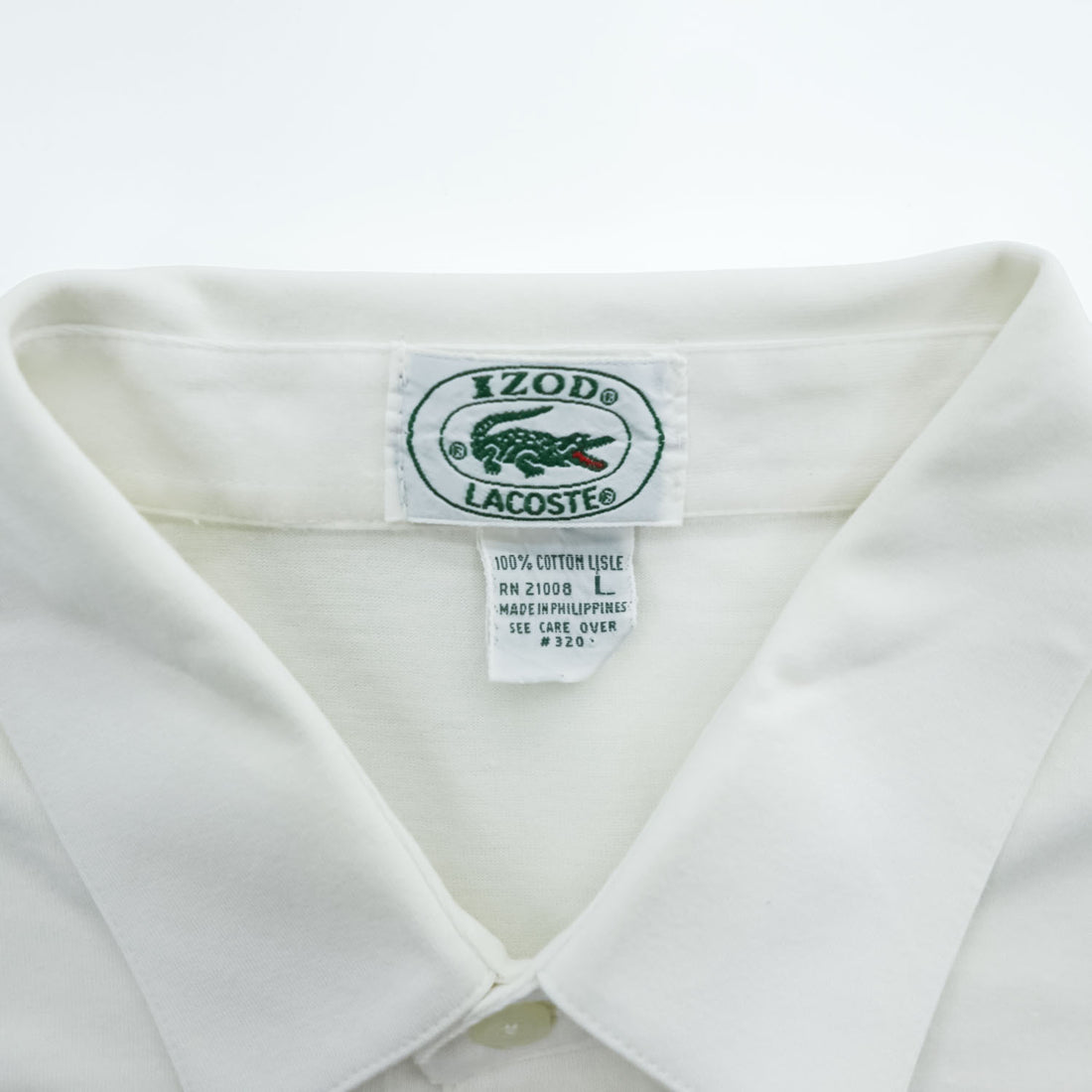 IZOD LACOSTE 90年代 ヴィンテージ ポロシャツ L ホワイト ワンポイントロゴ