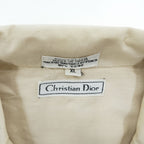 Christian Dior 90年代 ヴィンテージ キューバシャツ 半袖 オープンカラーシャツ XL ベージュ タック プリーツ 開襟 グアヤベラ
