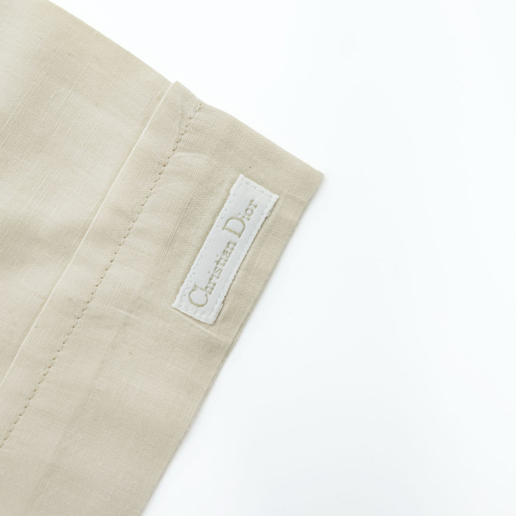 Christian Dior 90年代 ヴィンテージ キューバシャツ 半袖 オープンカラーシャツ XL ベージュ タック プリーツ 開襟 グアヤベラ