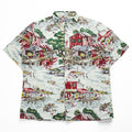 reyn spooner 80年代 ハワイ製 ヴィンテージ アロハシャツ 半袖シャツ L グリーン 総柄 ハワイアン ダイヤモンドヘッドタグ