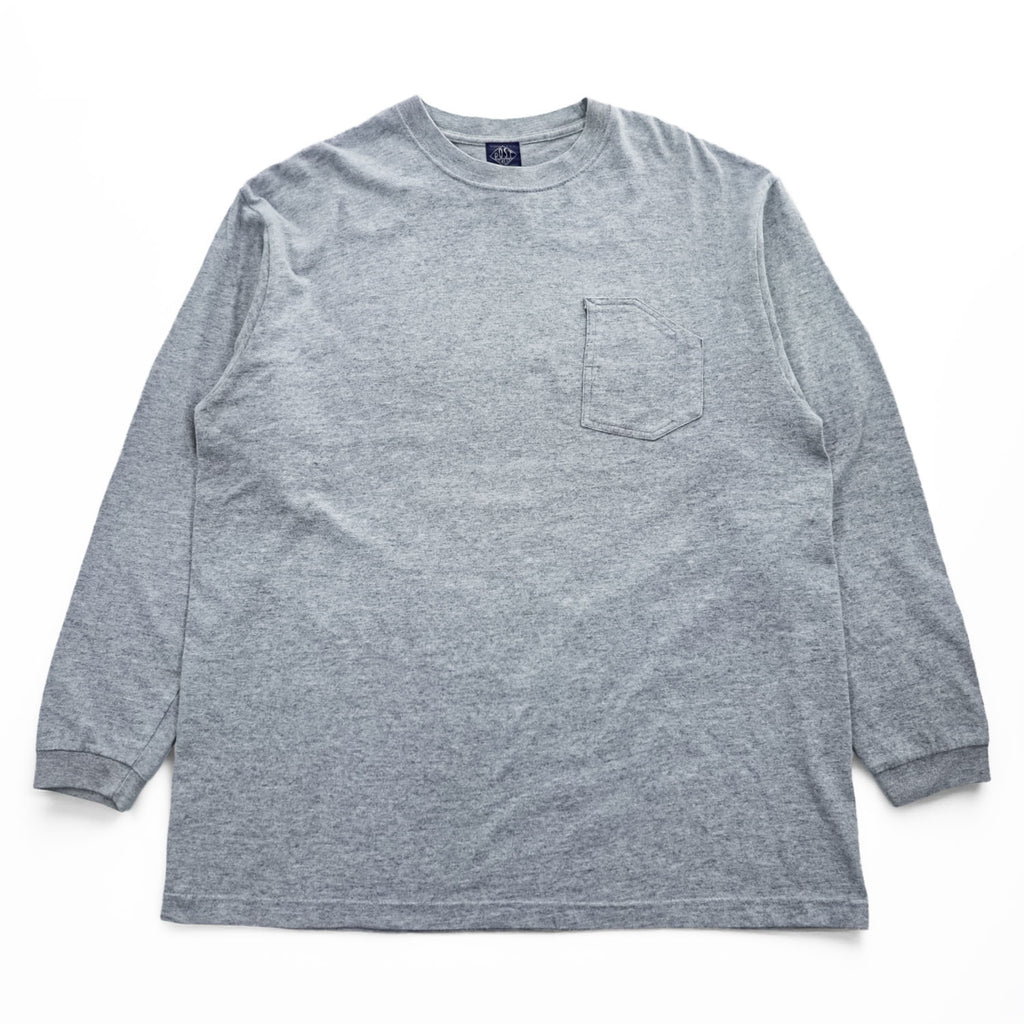 POST OVERALLS 日本製 長袖 ロングスリーブ Tシャツ ロンT XL グレー 胸ポケット