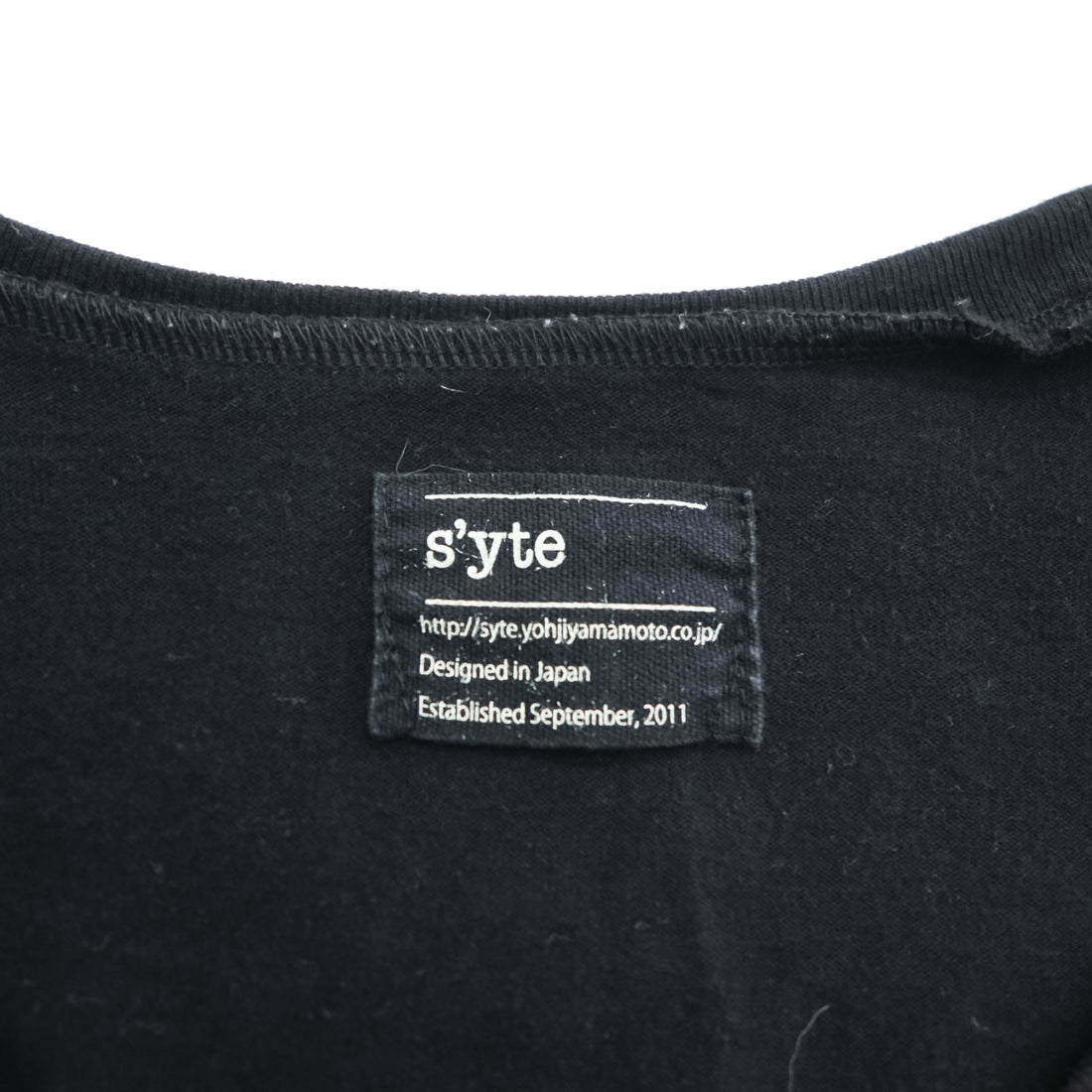 S'YTE Yohji Yamamoto 日本製 ロング丈 サイドスリット Tシャツ M ブラック UD-T01-077