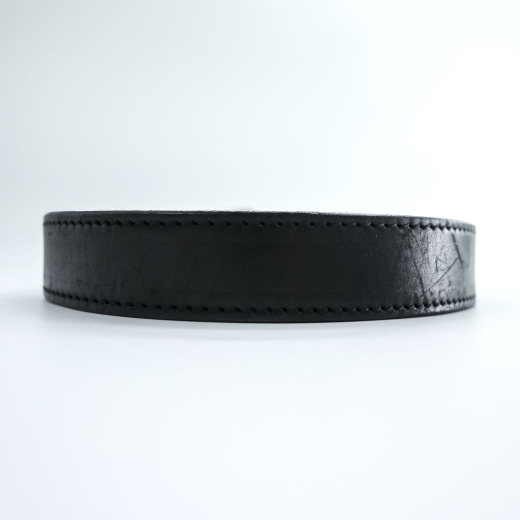 Boston Leather 米国製 ブライドルレザーベルト ブラック バックル ゴールド USA製 6582 ST